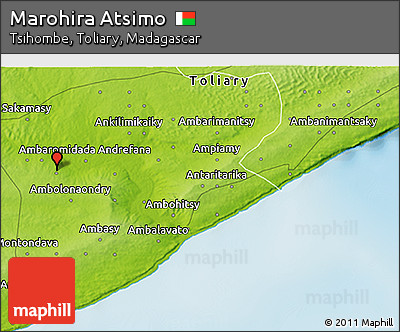 Physical 3D Map of Marohira Atsimo