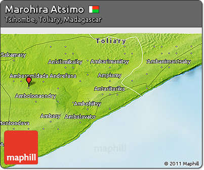 Physical 3D Map of Marohira Atsimo