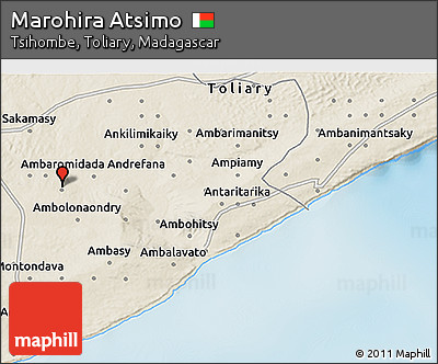 Shaded Relief 3D Map of Marohira Atsimo