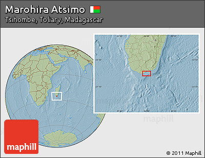 Savanna Style Location Map of Marohira Atsimo, hill shading