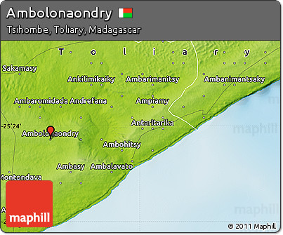 Physical Map of Ambolonaondry