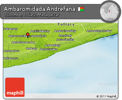 Physical Panoramic Map of Ambaromidada Andrefana