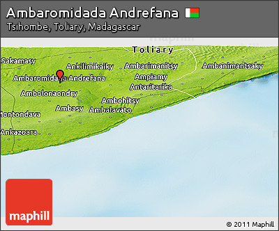 Physical Panoramic Map of Ambaromidada Andrefana