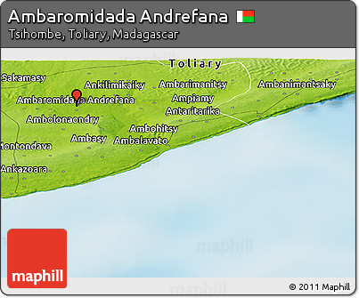 Physical Panoramic Map of Ambaromidada Andrefana
