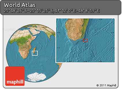 Satellite Location Map of the Area around 25° 31' 56" S, 47° 40' 29" E