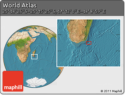 Satellite Location Map of the Area around 25° 31' 56" S, 47° 40' 29" E