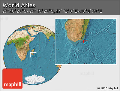 Satellite Location Map of the Area around 25° 31' 56" S, 47° 40' 29" E