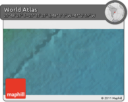 Satellite 3D Map of the Area around 25° 31' 56" S, 47° 31' 29" W