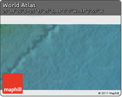 Satellite 3D Map of the Area around 25° 31' 56" S, 47° 31' 29" W