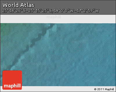 Satellite 3D Map of the Area around 25° 31' 56" S, 47° 31' 29" W