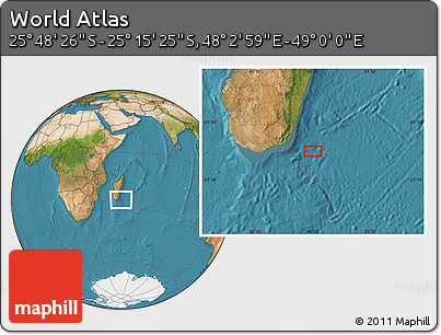 Satellite Location Map of the Area around 25° 31' 56" S, 48° 31' 29" E
