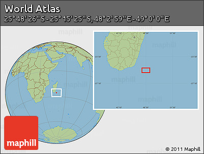 Savanna Style Location Map of the Area around 25° 31' 56" S, 48° 31' 29" E