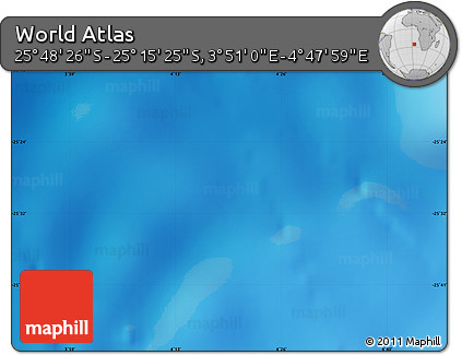 Physical Map of the Area around 25° 31' 56" S, 4° 19' 30" E