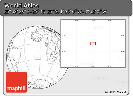 Blank Location Map of the Area around 25° 31' 56" S, 4° 10' 30" W
