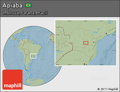 Savanna Style Location Map of Apiaba, hill shading
