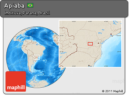Shaded Relief Location Map of Apiaba