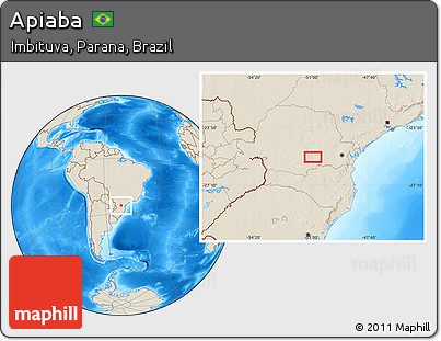 Shaded Relief Location Map of Apiaba