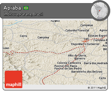 Shaded Relief Panoramic Map of Apiaba