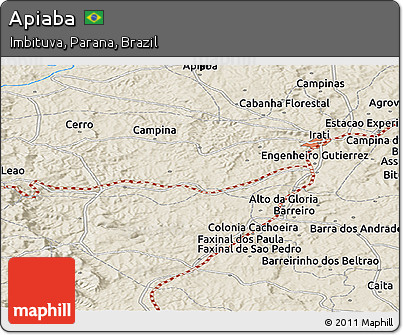 Shaded Relief Panoramic Map of Apiaba