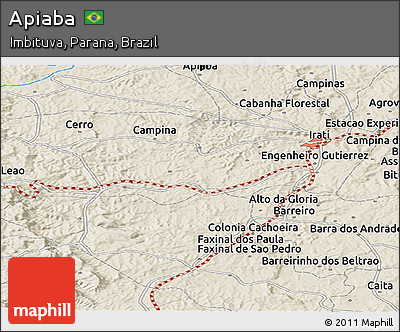 Shaded Relief Panoramic Map of Apiaba
