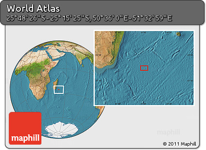 Satellite Location Map of the Area around 25° 31' 56" S, 51° 4' 30" E