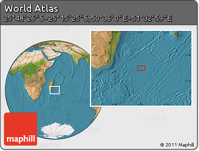 Satellite Location Map of the Area around 25° 31' 56" S, 51° 4' 30" E