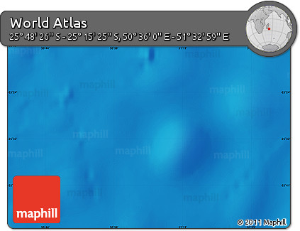 Physical Map of the Area around 25° 31' 56" S, 51° 4' 30" E