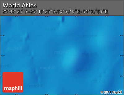 Physical Map of the Area around 25° 31' 56" S, 51° 4' 30" E