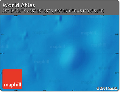 Physical Map of the Area around 25° 31' 56" S, 51° 4' 30" E