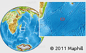 Physical Location Map of the area around 25° 31' 56" S, 52° 46' 29" E