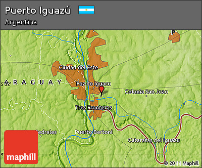 Physical Map of Puerto Iguazú