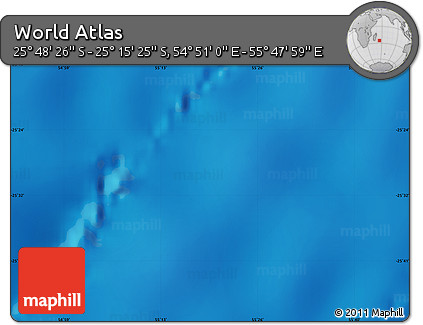 Physical Map of the Area around 25° 31' 56" S, 55° 19' 30" E