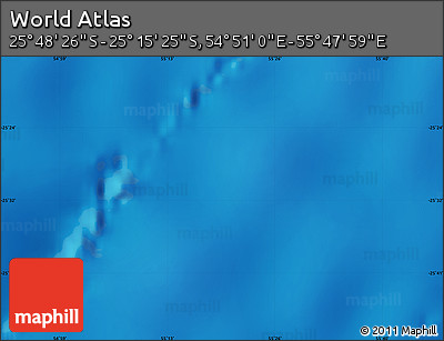Physical Map of the Area around 25° 31' 56" S, 55° 19' 30" E