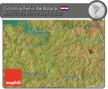 Satellite 3D Map of Colonia Félix De Azara