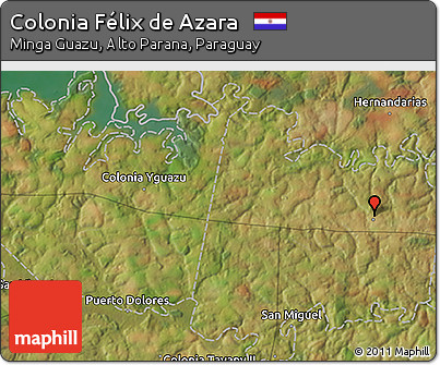 Satellite 3D Map of Colonia Félix De Azara