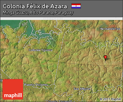 Satellite 3D Map of Colonia Félix De Azara