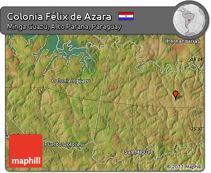 Satellite Map of Colonia Félix De Azara