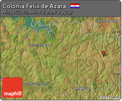 Satellite Map of Colonia Félix De Azara