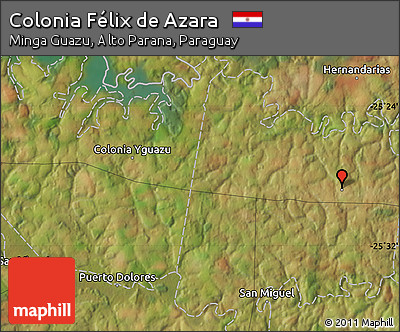 Satellite Map of Colonia Félix De Azara