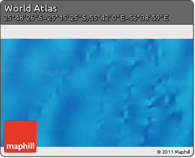 Shaded Relief 3D Map of the Area around 25° 31' 56" S, 56° 10' 29" E