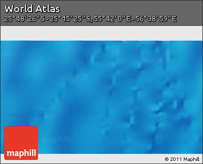 Shaded Relief 3D Map of the Area around 25° 31' 56" S, 56° 10' 29" E