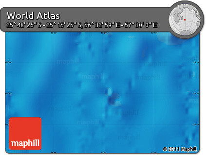 Physical Map of the Area around 25° 31' 56" S, 57° 1' 29" E