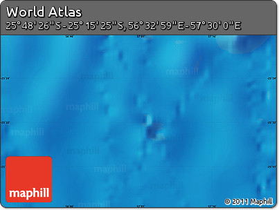 Physical Map of the Area around 25° 31' 56" S, 57° 1' 29" E