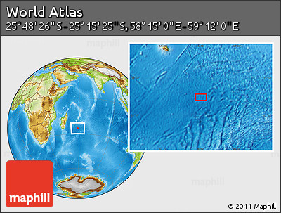 Physical Location Map of the Area around 25° 31' 56" S, 58° 43' 30" E