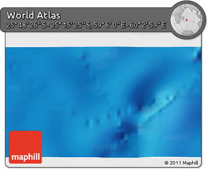 Physical 3D Map of the Area around 25° 31' 56" S, 59° 34' 30" E