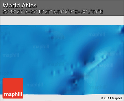 Physical 3D Map of the Area around 25° 31' 56" S, 59° 34' 30" E