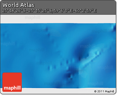 Physical 3D Map of the Area around 25° 31' 56" S, 59° 34' 30" E