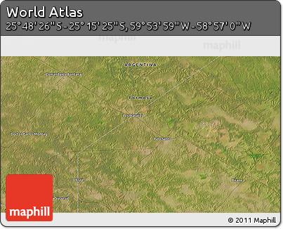 Satellite 3D Map of the Area around 25° 31' 56" S, 59° 25' 29" W