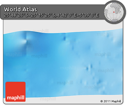 Shaded Relief 3D Map of the Area around 25° 31' 56" S, 5° 10' 30" E