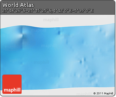 Shaded Relief 3D Map of the Area around 25° 31' 56" S, 5° 10' 30" E